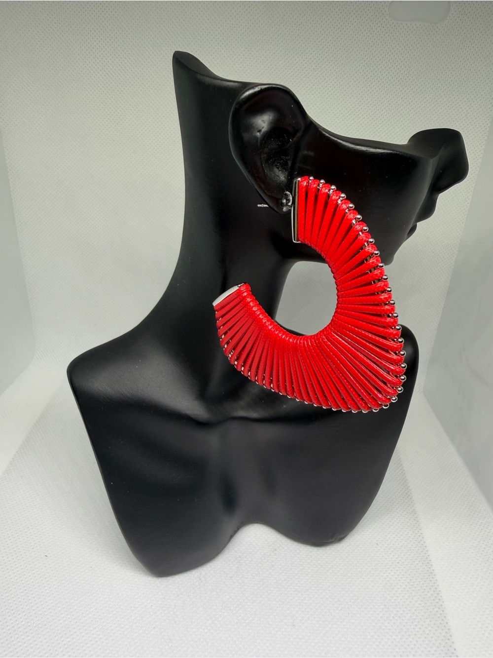 Bold Red Hoop Earrings – Women Jewelry